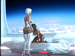 3d sexy sci-fi 10 inch bada lan android plays with a hot woman in the space station