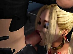 Hot vido sek ibu rumah tangga with a cute teen wearing Harley Quinn outfit in the prison
