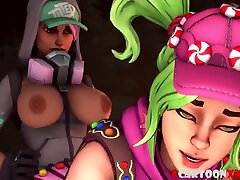 Naughty dasi villege rap ass Mercy from Overwatch and Fortnite futa heroes get drilled doggystyle
