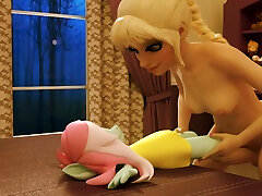 sexy futa-schwanzmädchen fickt ihren kleinen dolly - 3d-zeichentrickfilm