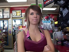 Naughty teen flashes her mom dad fuck son watch in public before fingering in a car