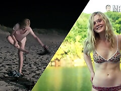 漂亮的镜头热达科他州范宁闪烁她的屁股在一些裸体的场景