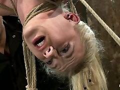 Haley Cummings hangs upside down and gets toyed