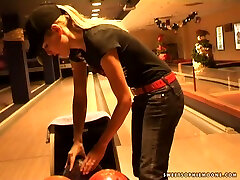 Bowling with two lesbian girls at office stars Wivien & Sophie