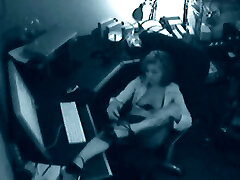 छिपे हुए कैमरे कार्यालय में कैच सींग का बना लड़की एकल कार्रवाई में