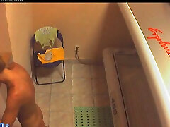 Hidden cam video of one torrid curvy blondie in solarium