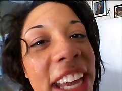 Ebony babe gets an anal creampie