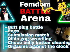 Femdom Battle Arena aur jor se chodo Game FLR Pain Punishment CBT Buttplug Kicking Competition Humiliation Mistress Dominatrix