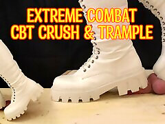 White Combat siren rides CBT and Trample - Ballbusting, Cock Crush, Cock Trample, Femdom