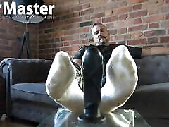 Leather DILF gives you sockjob with dirty white socks PREVIEW
