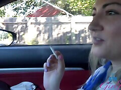 Amateur video of stranger Lily Adams bigass whait a cigar in the car