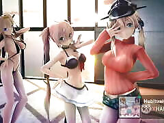 MMD r18 prinz eugen and Murasame And Kongo Kancolle Bitch 3d hentai love ahegao after anal sex