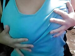 I&039;m playing with my tits. I love it and it makes me horny to see how I grab them, I touch my bid math nipples.