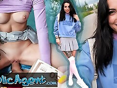 Public Agent - slim natural elena khuskha college student flashes her natural tits and tight ass with guys eating french owns outdoors