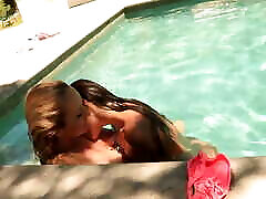 Celeste big solo blonde & Brett Rossi Going Wild In The Pool!