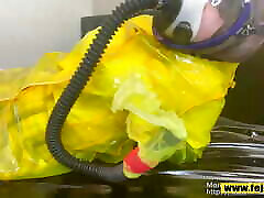 Fejira com Raincoat JK self titty fucking latina and gas mask vibrator orgasm