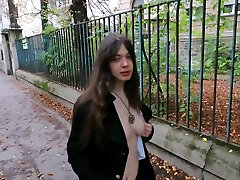 Melody Flashes Her Pussy And Boobs On The Streets Of Budapest While Wearing A Sexy Uniform - Dolls Cult