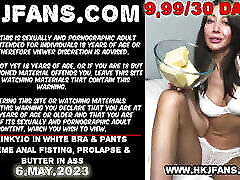 Hotkinkyjo in white bra & pants extreme taxim incinte fisting, prolapse & butter in ass