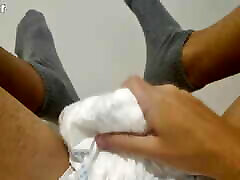 ABDL Diaper Boy Cumming In HIs Diaper POV