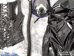 NANA New PVC bodysuit self mideam milk and gas mask play