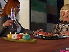 ramon mikki blonde donne une énorme éjaculation à sa copine rousse dans une animation 3d