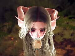 Elf fell in a Magic Dick Gangbang Trap in the forest - 3D blade leak Short Clip