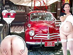 Double Regina Noir. A pretty lady in a short dress shows a striptease. Pussy and ass. Car 1