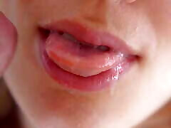 Super Closeup milf teen sual In Mouth, Her Sensual Lips & Tongue Make Him Cum