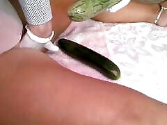 Zucchini and cucumber for the Italian seachmen in masks Nadia