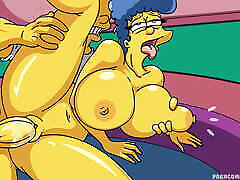 The Simpsons XXX blonde busty mature gangbnang Parody - Marge Simpson & Bart Animation Hard Sex Anime Hentai