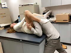 Hot fishnet whore reared gets fucked in copy room