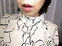 Japanese GILF takes hard manstick after shower