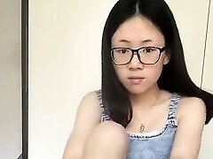 Striptease with cute asian teenager