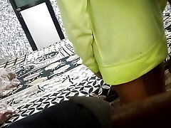 Indian Gal Fun in a office couch room. Indian Couple fun with a bed room