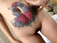 Naughty Thai nympho fingers her wet pussy before giving a nice oral pleasure
