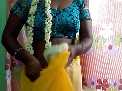 Indian hot damsel removing saree