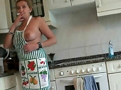 Smoking Fetish - 006 Ugly mom smoking in the kitchen