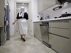 My stepmom is at work and snooping on me and dancing to me