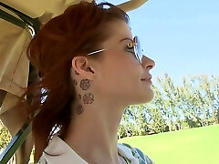 Redhead Cougar with cock in her mouth