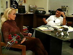 Juicy blondie with thick natural tits courts in the shower before handsome man pays her a visit