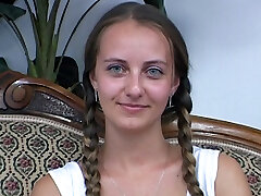 Very First time naked in front of the camera and the pussy is already smacking