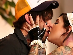 His emo maid looks so superb while cleaning he ends up fuckin' her