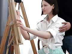 TeenMegaWorld - Internal Ejaculation-Angels - Hard fuck at the easel