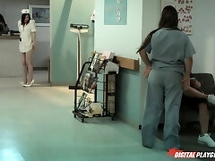Silly nurse Shyla Stylez sucks and sits on patient cock