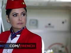 Slutty french stewardess needs to get nailed by a pilot