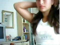 Nice brunette gal plays with her big tits and shaved pussy on cam