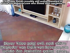 German slim light-haired teen does blowjob at ugly man