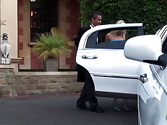 Newlyweds get robbed by a blonde cougar who wants a facial and an Outdoor plowing with the couple