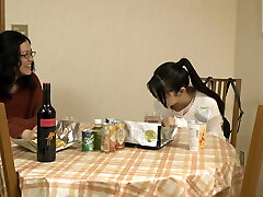 She gave  daughter's homie a drink containing a diuretic and blocked off the shower! Part4