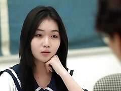 Skinny Asian young girl with small boobs and cock-squeezing pussy